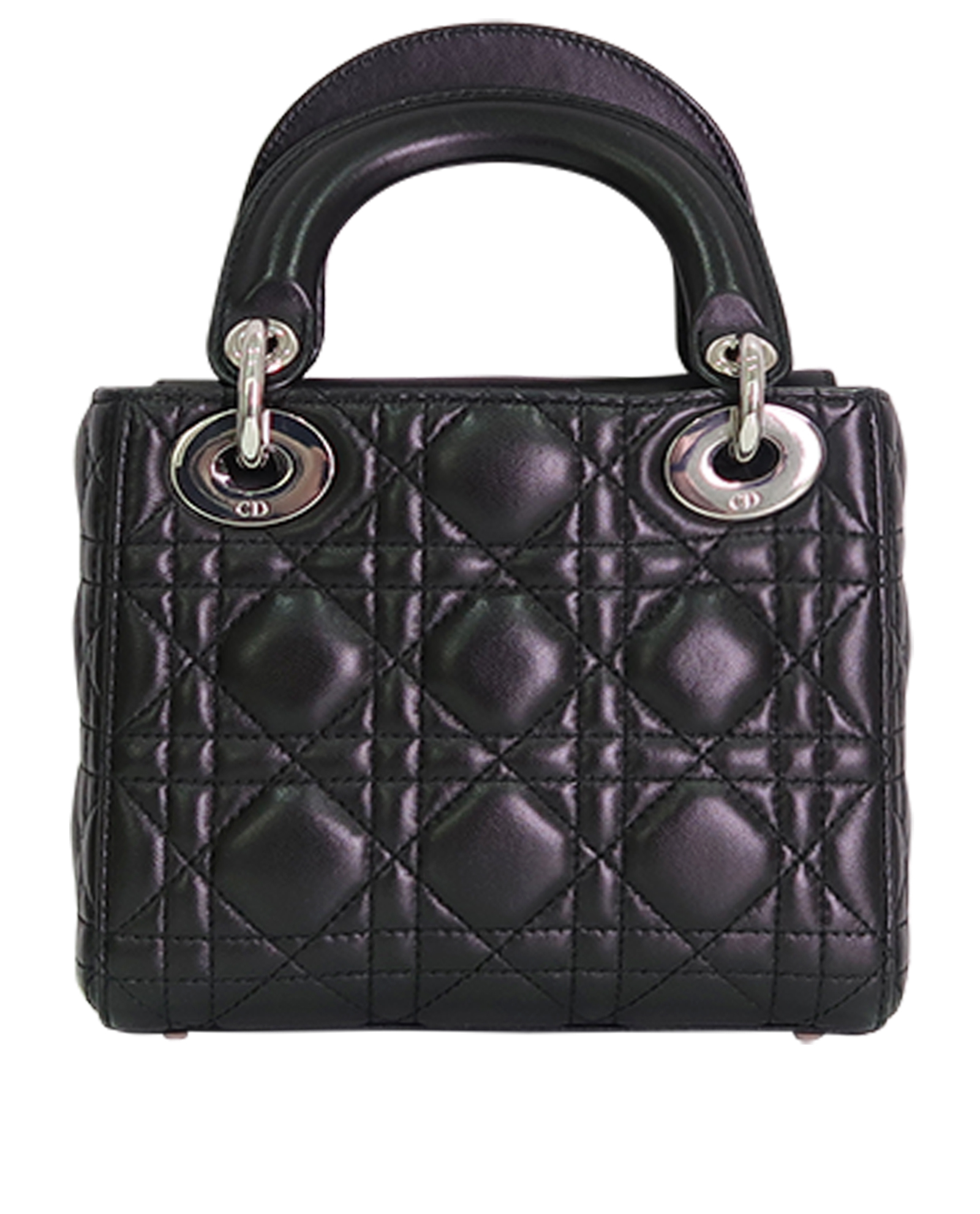 Mini Lady Dior, &pound;2,200, Handbags, Black, Lambskin Leather, Back view